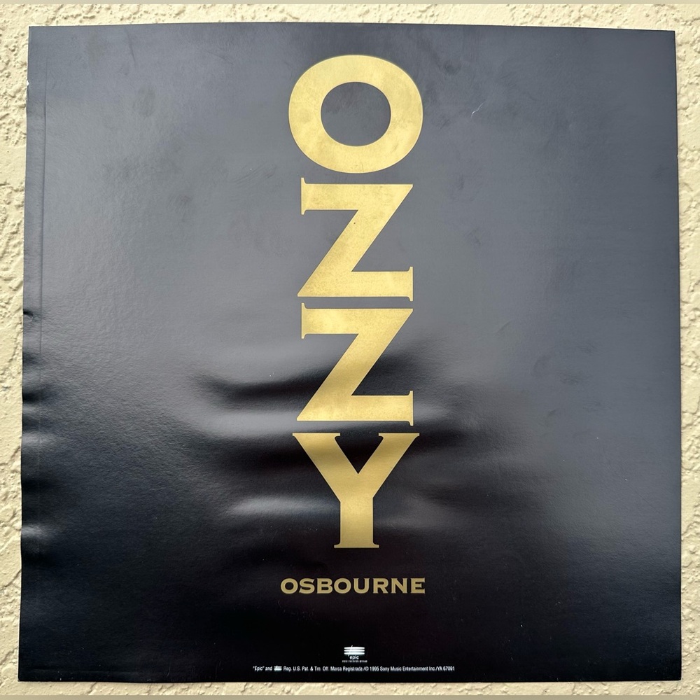 Ozzy Osbourne Ozzmosis 2-Sided 12 X 12 Promo Poster (1995, Sony Music)